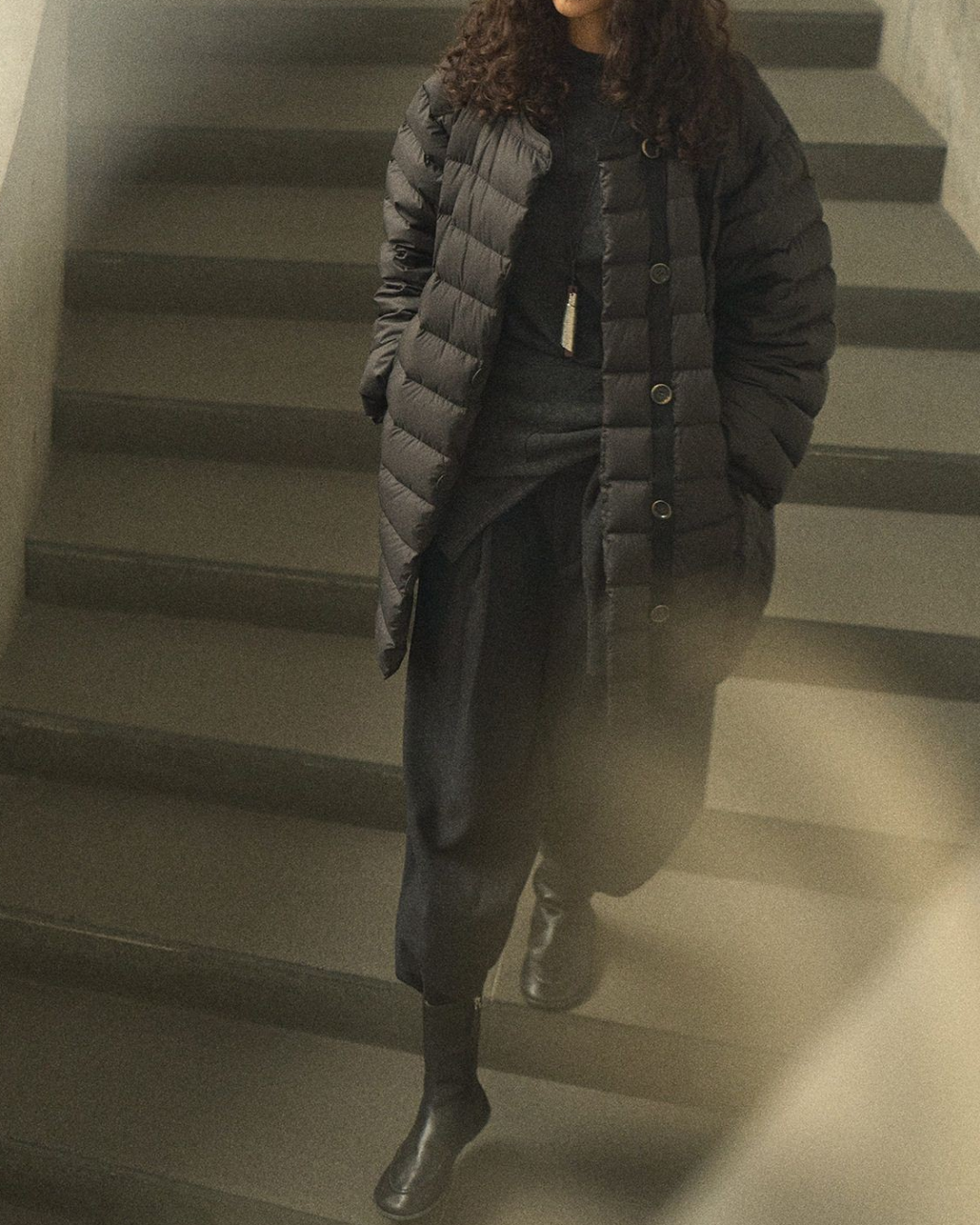 キルティングダウンミディコート 10252