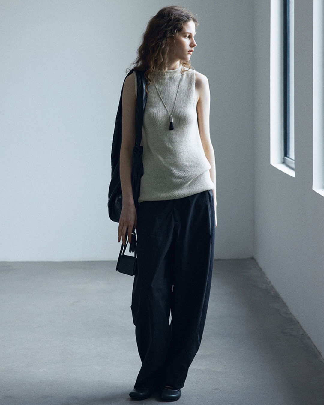 シリンダーハイネックノースリーブニット 10558