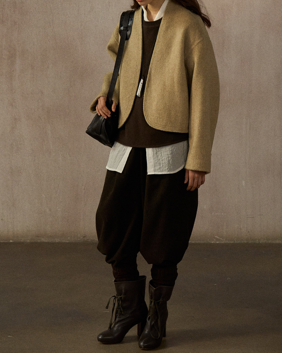 ノーカラーショートジャケット 10245