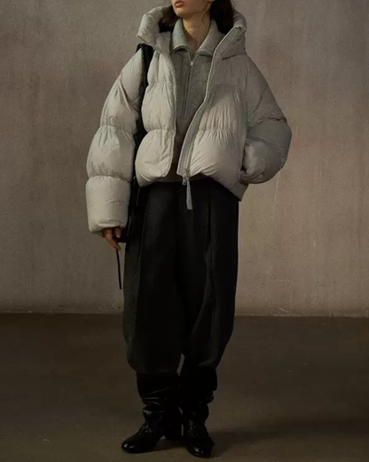 フーディーショートソフトダウンコート 10235