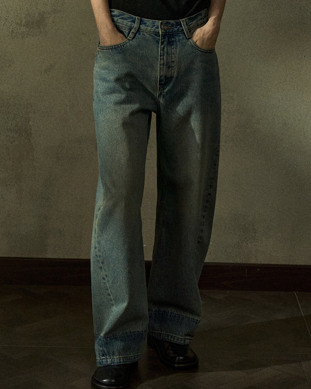 ハイウエストシミターデニムパンツ 10217