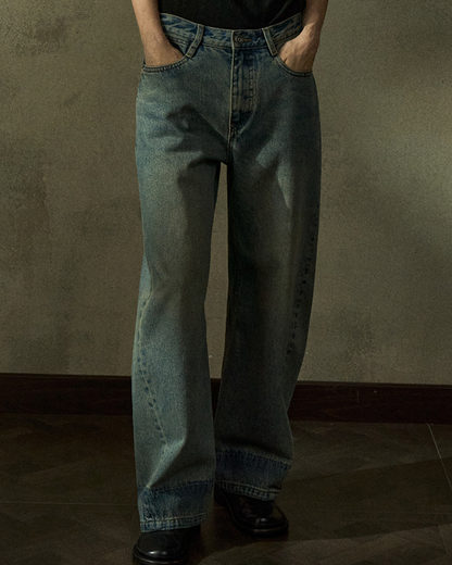 ハイウエストシミターデニムパンツ 10217