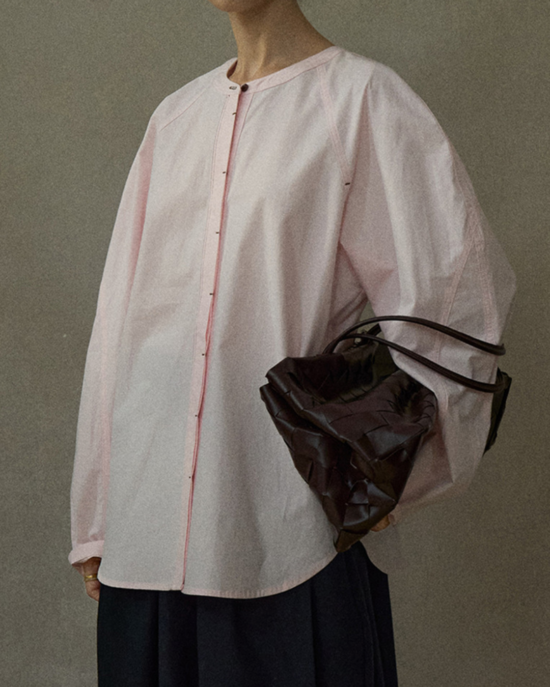ノーカラーオーバーシャツ 10208