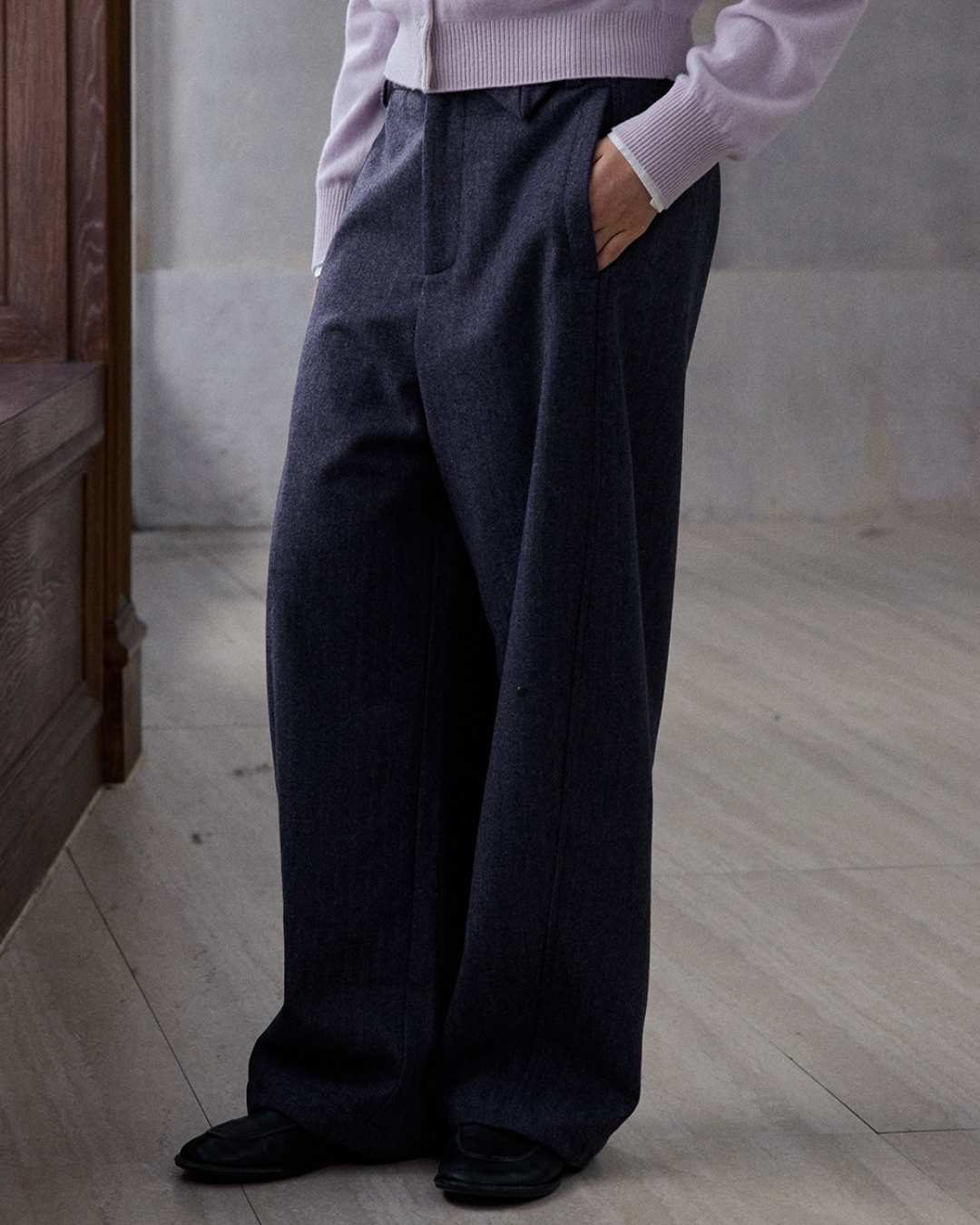 ヘリンボーンストレートカジュアルパンツ 10187
