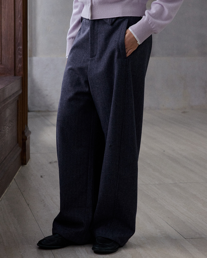 ヘリンボーンストレートカジュアルパンツ 10187