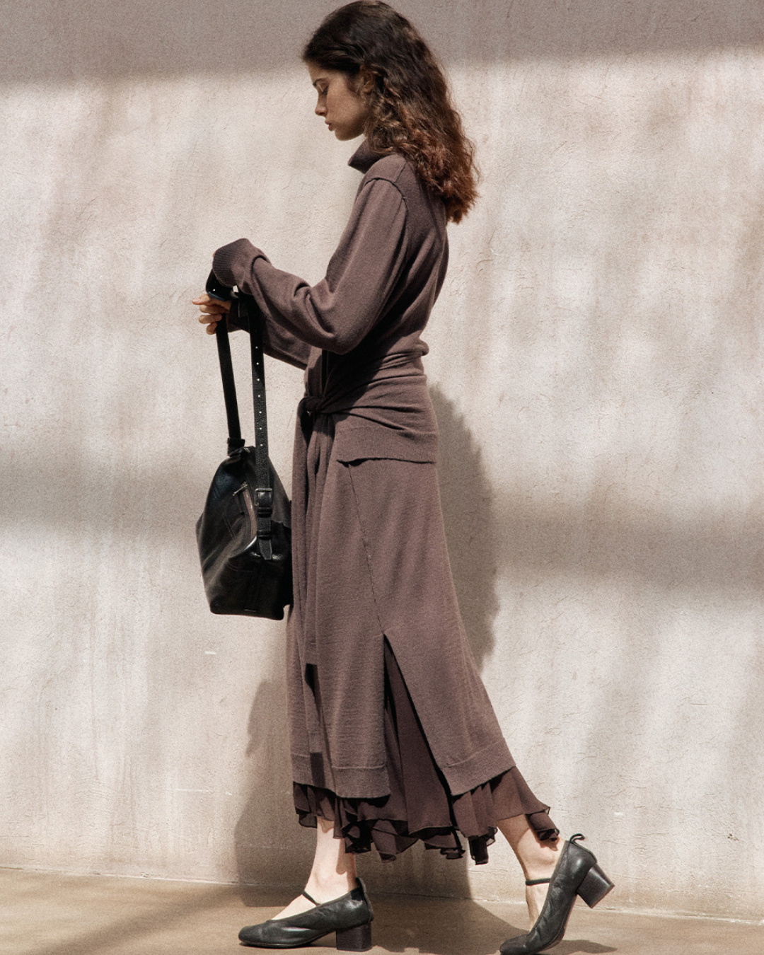 タートルネックニットロングワンピース 10154