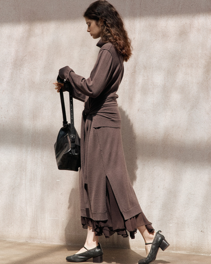 タートルネックニットロングワンピース 10154