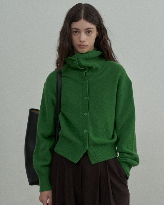 ツーウェイハイネックウォームニットカーディガン 10341