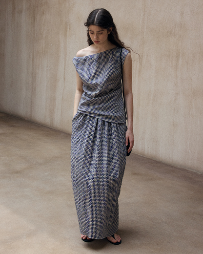 カーブフォルムチェックスカート 10506