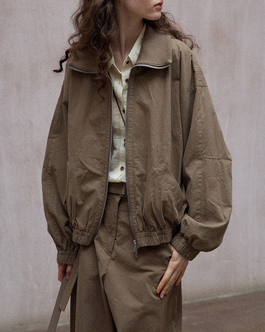 レトロカジュアルジッパージャケット 10064