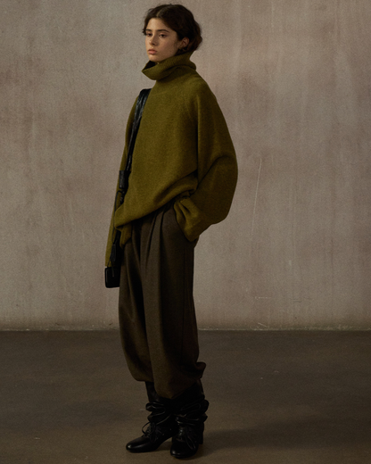 ハイカラーロングスリーブニットプルオーバー 10247