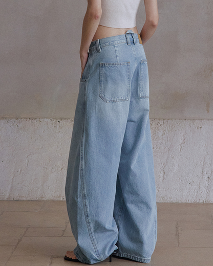 ウオッシュシミターデニムパンツ 10230