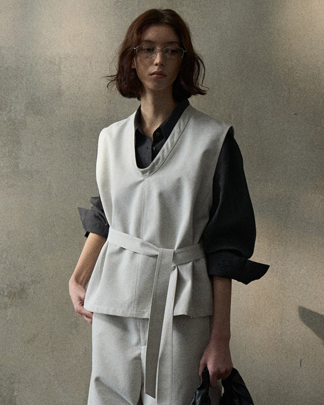 デニムライクストラップVネックベスト 10347