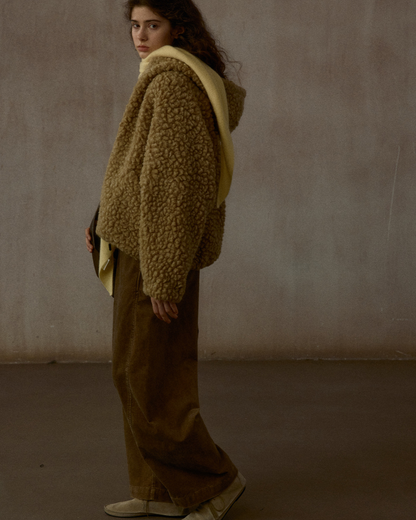 フーディーボアオーバージャケット 10326