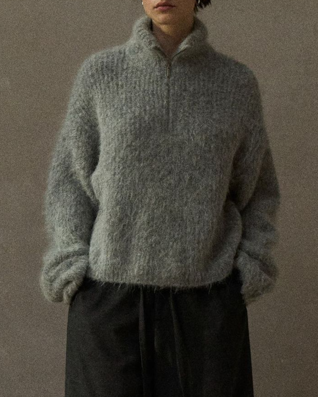 ハイカラーハーフジッププルオーバー 10266