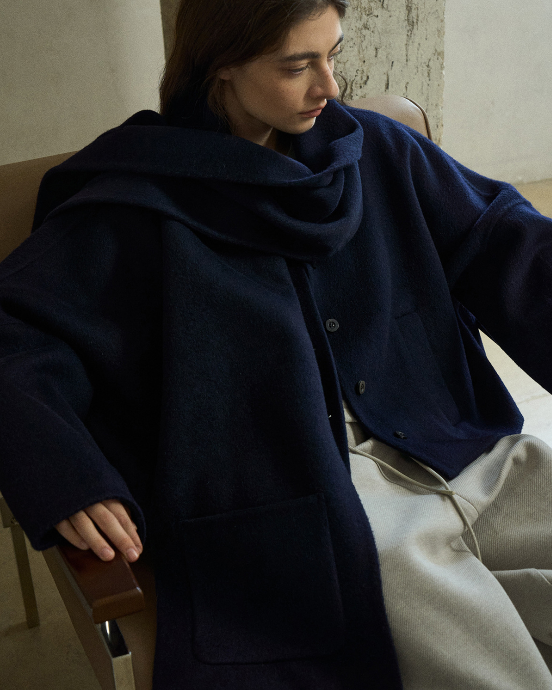 シェルネックマットショートコート 10428