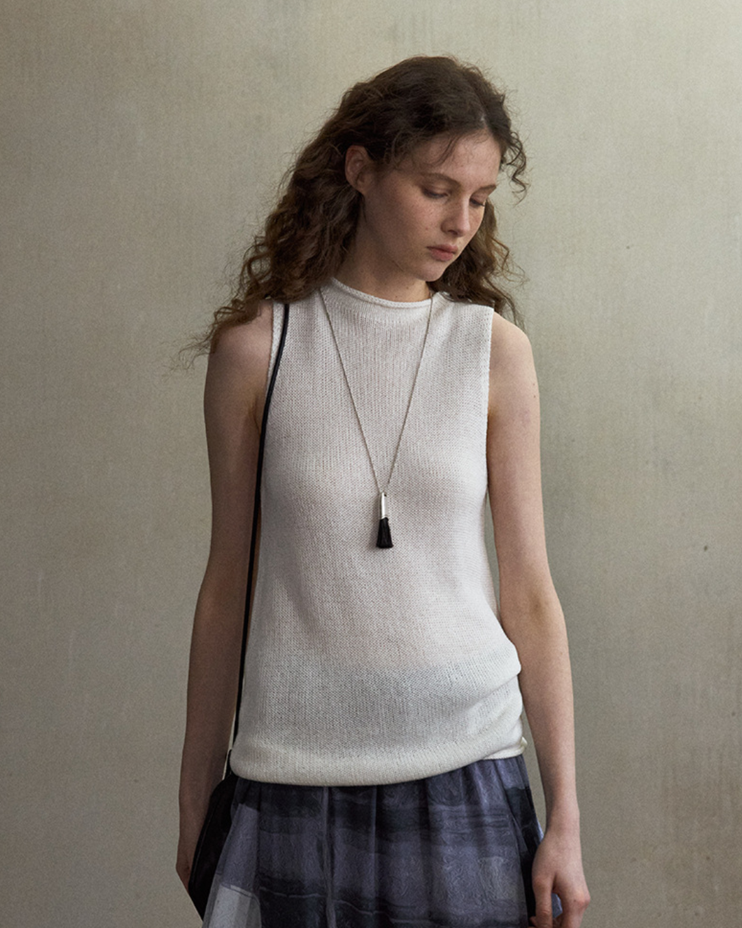 シリンダーハイネックノースリーブニット 10558