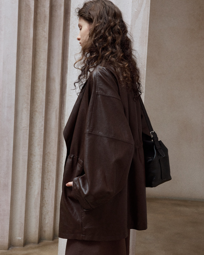 スタンドカラーダークフォルムジャケット 10338