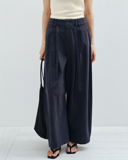 フィックスポイントタイウエストワイドパンツ 10583