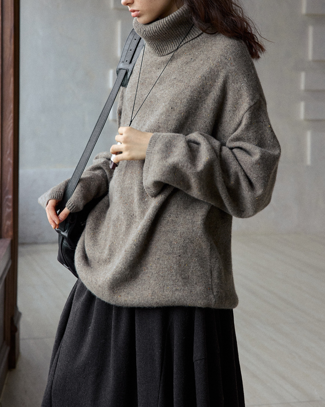 ハイカラー ルーズニットプルオーバー 10238