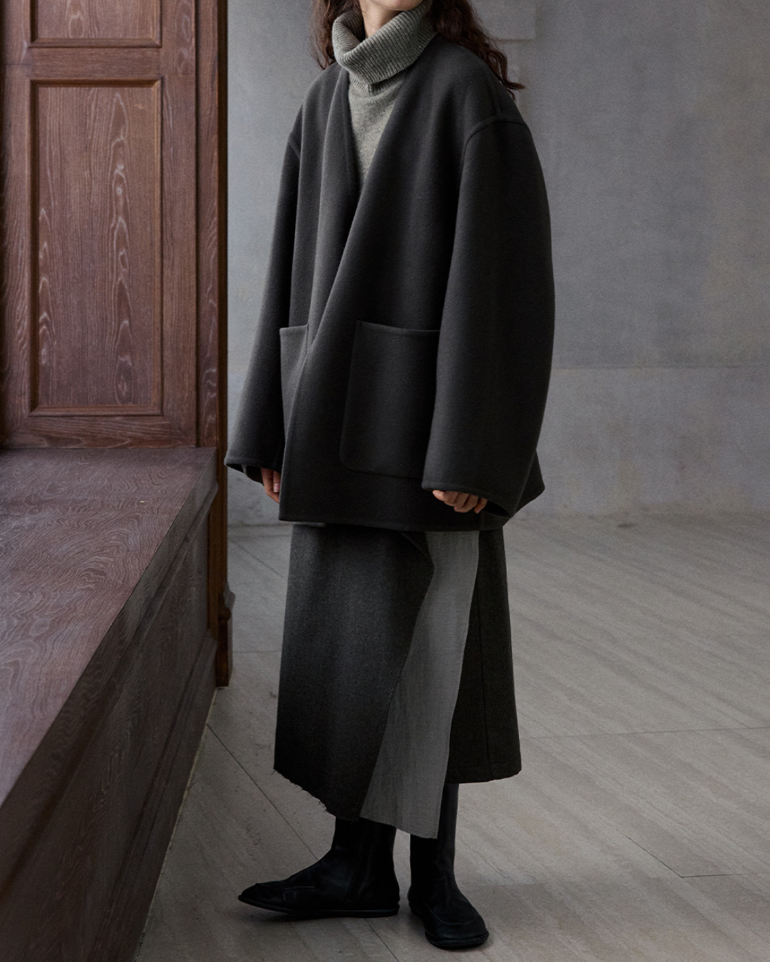 イレギュラーラップロングスカート 10185