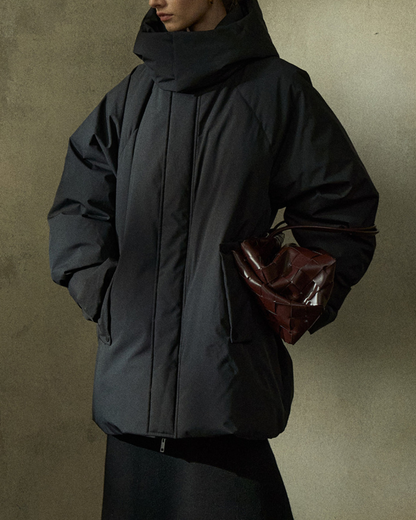 スタンドカラーミディダウンコート 10284