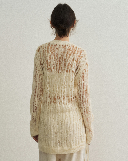 シャープラインメッシュカーディガン 10471