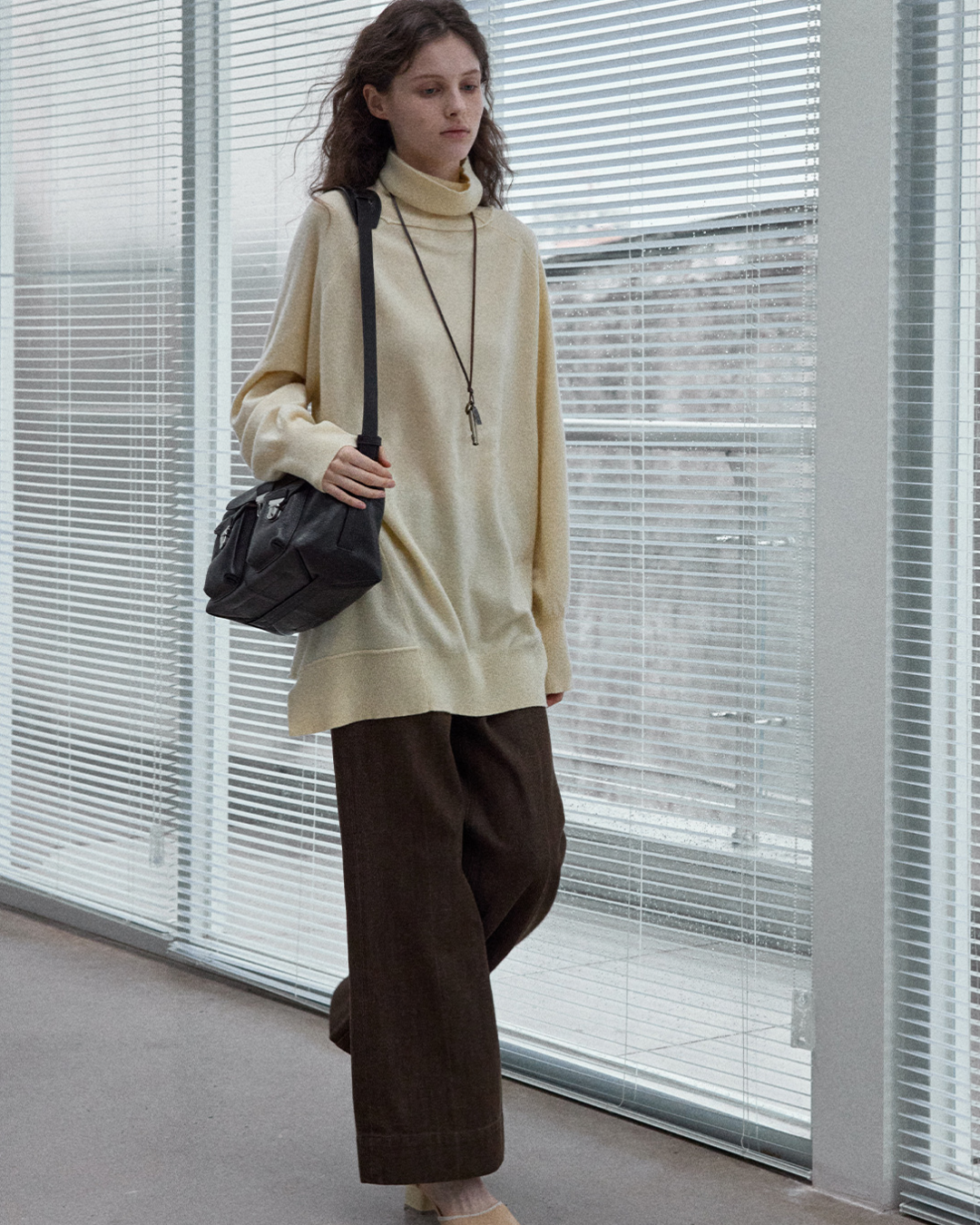 タートルネックロングニットプルオーバー 10149