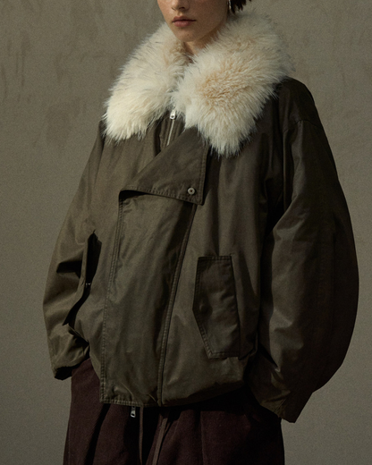 ファーカラージッパーオーバージャケット 10290