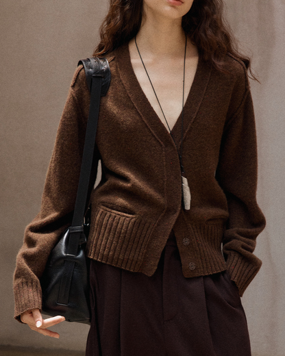 スリークショートニットカーディガン 10378