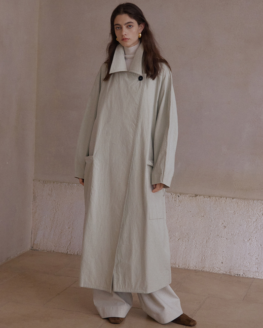 エッジフォルムスタンドカラーコート 10457