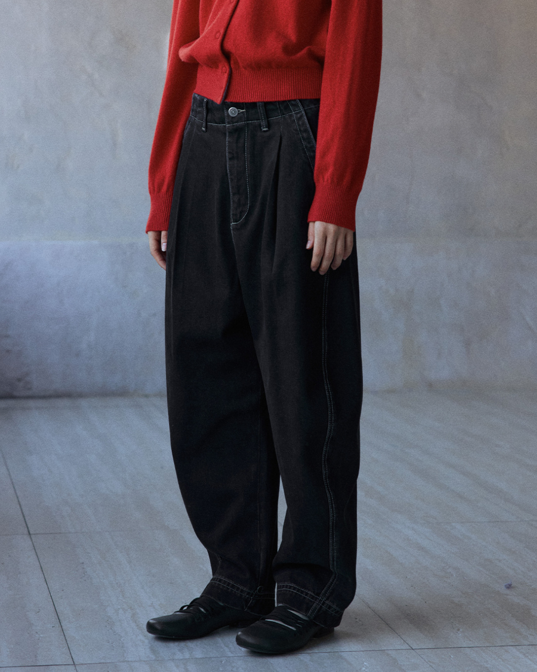 タックカーブデニムパンツ 10141