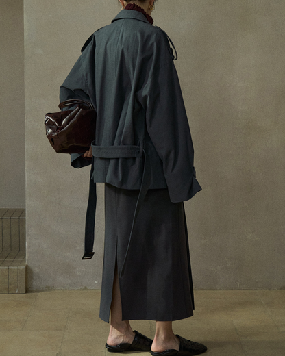 ダブルブレストミディジャケット 10221