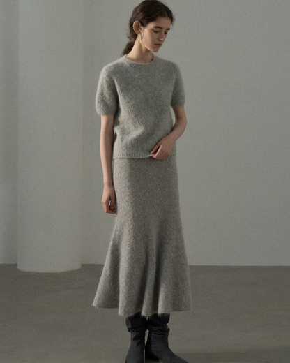 フローヘムシェイプテールニットスカート 10431