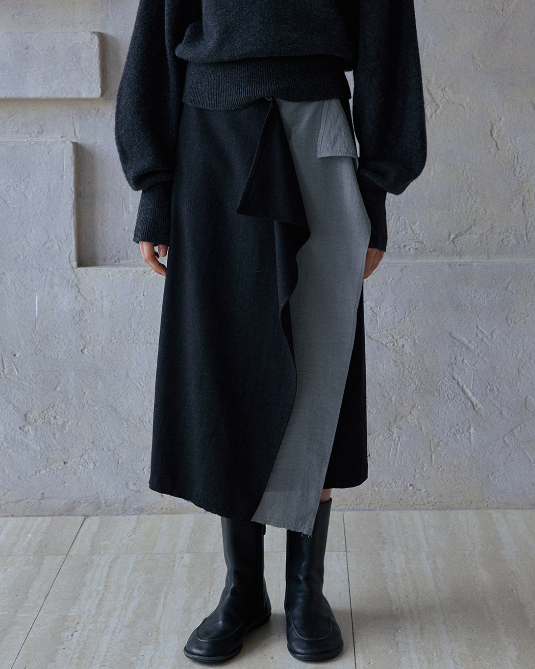 イレギュラーラップロングスカート 10184