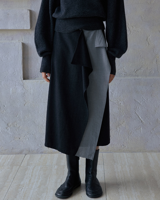 イレギュラーラップロングスカート 10184