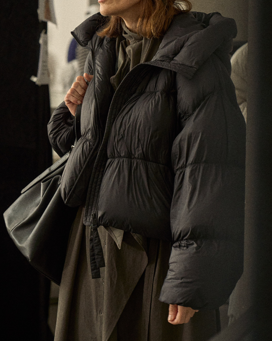 フーディーショートソフトダウンコート 10235