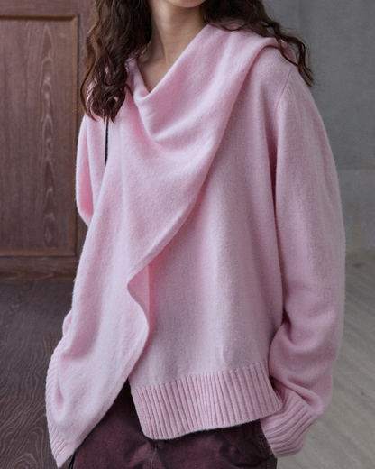 マフラーカラーニットプルオーバー 10190