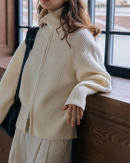 タートルネックジッパーニットプルオーバー 10164