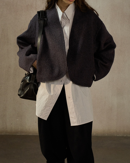 ノーカラーショートジャケット 10245