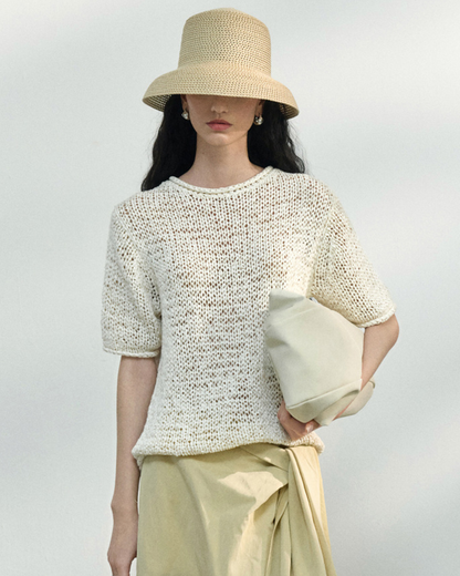 ハーフスリーブストラクチャーニット 10451