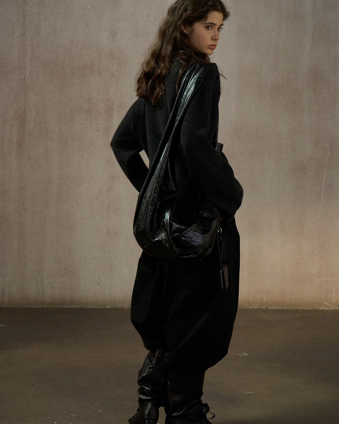 ハーフボタンリブニットフォレストトーンプルオーバー 10324