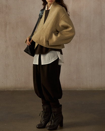 ノーカラーショートジャケット 10245