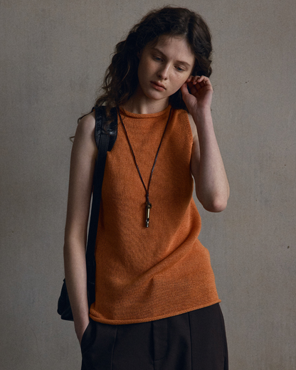 シリンダーハイネックノースリーブニット 10558