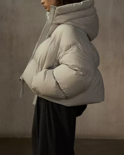 フーディーショートソフトダウンコート 10235