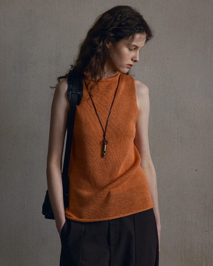 シリンダーハイネックノースリーブニット 10558