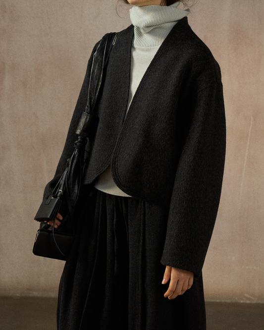 ノーカラーショートジャケット 10245