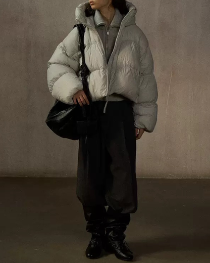 フーディーショートソフトダウンコート 10235