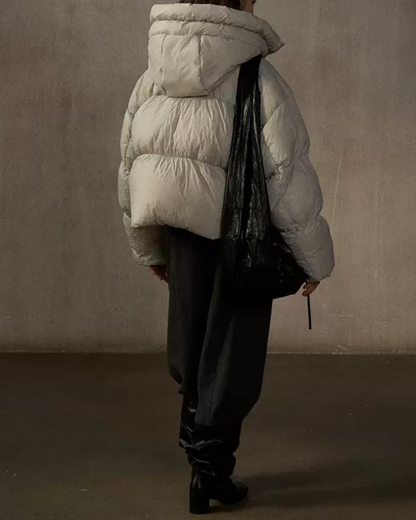 フーディーショートソフトダウンコート 10235