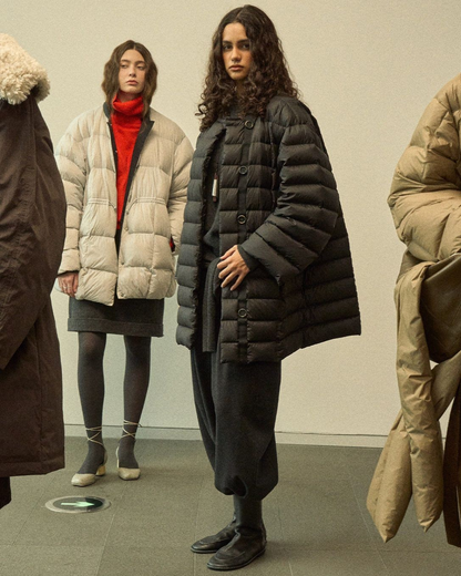 キルティングダウンミディコート 10252